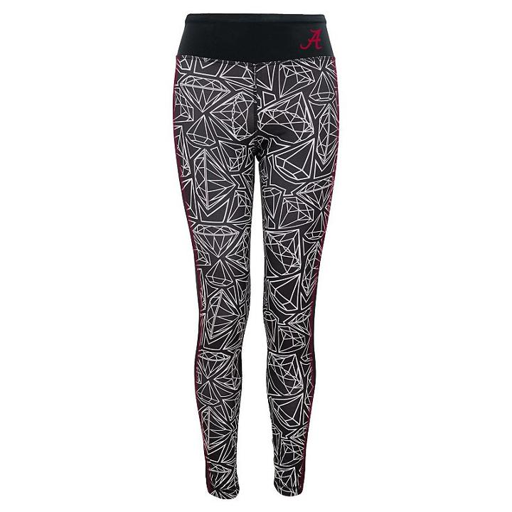 Girls 7-16 Alabama Crimson Tide Diamond-cut Leggings, Size: L(14), Dark Red