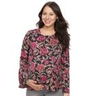 Maternity A:glow Print Bell-sleeve Top, Women's, Size: Xs-mat, Med Pink