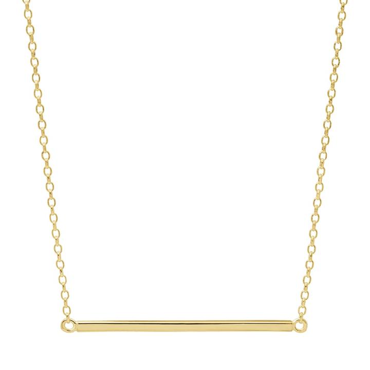 Gold Tone Sterling Silver Bar Necklace, Women's, Size: 18, Yellow