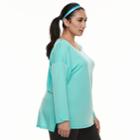 Plus Size Tek Gear&reg; Cutout-shoulder Tee, Women's, Size: 3xl, Turquoise/blue (turq/aqua)