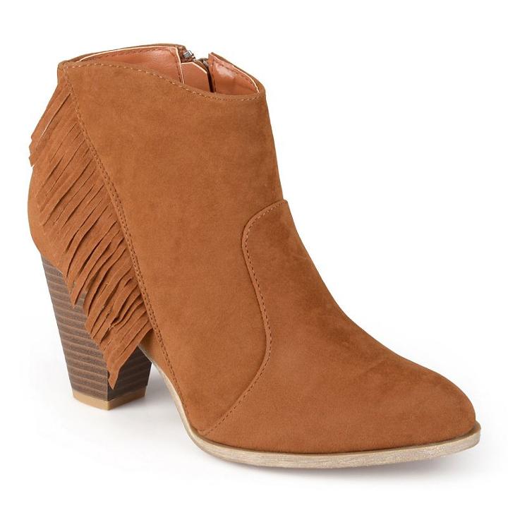 Journee Collection Qmac Women's Fringed Ankle Boots, Girl's, Size: 7.5, Brown