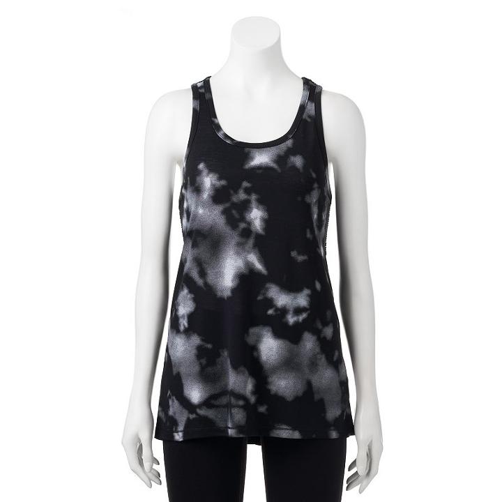 Juniors' So&reg; Mesh Back Racerback Tunic Tank, Teens, Size: Small, Oxford