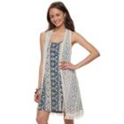Juniors' Wallflower Crochet Vest & Swing Dress, Teens, Size: Large, White Oth