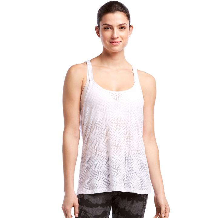 Women's Jockey Sport Equator Strappy Burnout Tank, Size: Xl, Natural