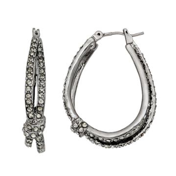 Simply Vera Vera Wang Banded Crisscross U Hoop Earrings, Women's, Black