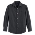 Boys 4-20 Chaps Solid Flannel Button-down Shirt, Size: 6-7, Black