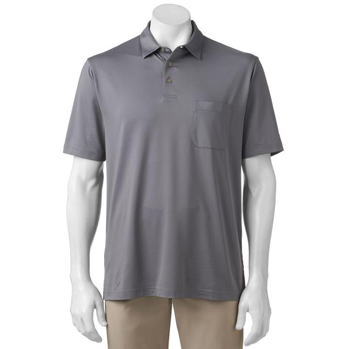 Big & Tall Grand Slam Classic-fit Motionflow 360 Performance Golf Polo, Men's, Size: Xxl Tall, Med Grey
