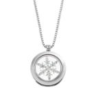 Blue La Rue Crystal Stainless Steel 1-in. Round Snowflake Charm Locket, Women's, Size: 24, Multicolor