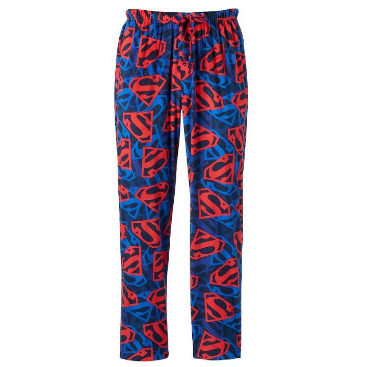 Men's Dc Comics Superman Shield Fleece Lounge Pants, Size: Medium, Blue (navy)