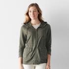 Women's Sonoma Goods For Life&trade; French Terry Hoodie, Size: Medium, Dark Green
