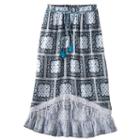 Disney D-signed Pirates Of The Caribbean: Dead Men Tell No Tales Girls 7-16 Paisley Printed High-low Maxi Skirt, Size: Medium, Ovrfl Oth