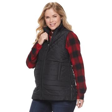 Maternity A:glow Puffer Vest, Women's, Size: M-mat, Black