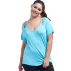 Plus Size Balance Collection Riley Mesh Cutout Top, Women's, Size: 2xl, Turquoise/blue (turq/aqua)