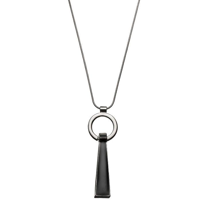 Long Black Stick Pendant Necklace, Women's