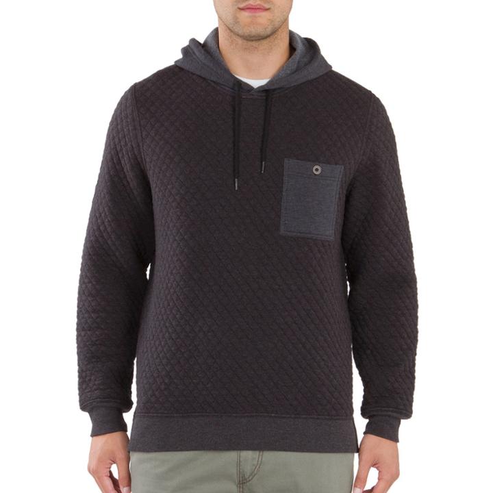 Men's Unionbay Quilted Pull-over Hoodie, Size: Small, Grey (charcoal)