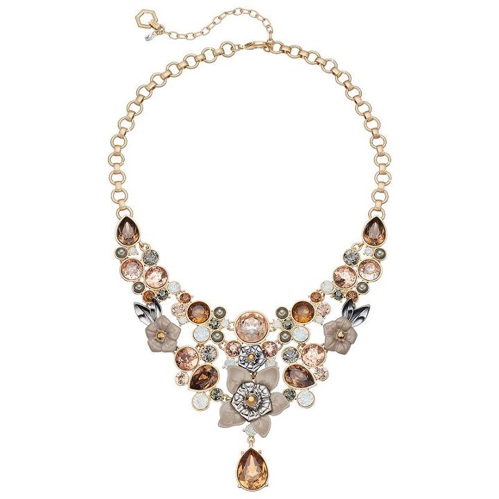 Simply Vera Vera Wang Flower & Faceted Stone Statement Necklace, Women's, Multicolor