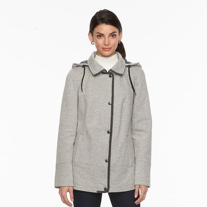 Women's Croft & Barrow&reg; Hooded Fleece Jacket, Size: Xl, Med Beige