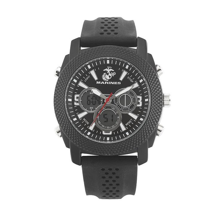 Wrist Armor Men's Military United States Marine Corps C21 Analog & Digital Chronograph Watch, Black