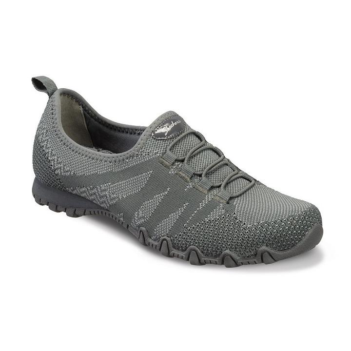 Skechers Relaxed Fit Bikers Get With Knit Women's Shoes, Size: 8, Dark Grey