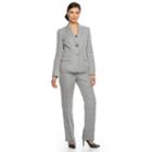 Women's Le Suit Basketweave Suit Jacket & Pants Set, Size: 4, Med Brown
