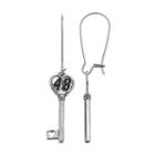 Insignia Collection Nascar Jimmie Johnson 48 Stainless Steel Key Drop Earrings, Women's, Grey