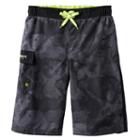 Boys 8-20 Zeroxposur Camo Textured Swim Trunks, Boy's, Size: Small, Black