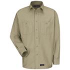 Men's Wrangler Workwear Work Shirt, Size: Xl, Beig/green (beig/khaki)