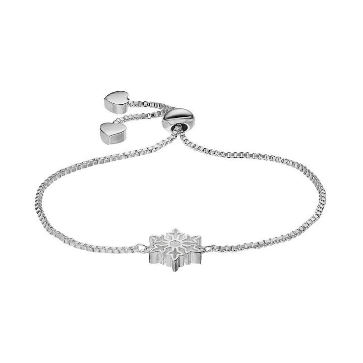 Disney's Frozen Crystal Snowflake Bolo Bracelet, Women's, Grey