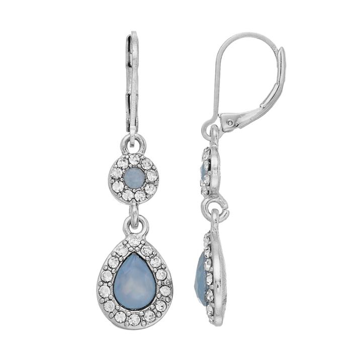 Napier Colorful Inlay Linear Teardrop Earrings, Women's, Blue