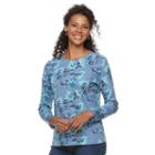 Women's Croft & Barrow&reg; Crewneck Tee, Size: Large, Med Blue