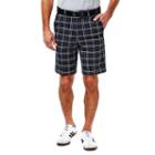 Big & Tall Haggar Classic-fit Plaid Expandable Waistband Shorts, Men's, Size: 50, Blue (navy)