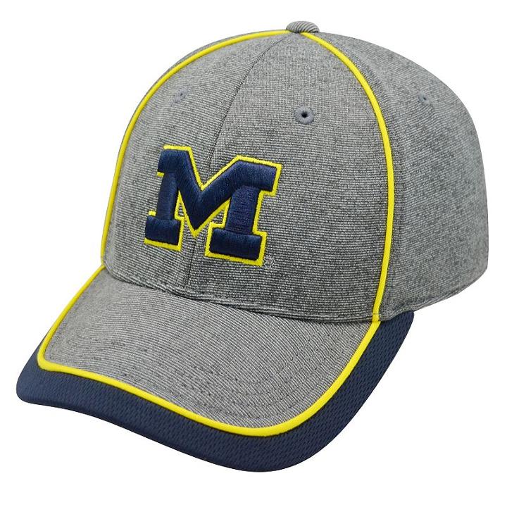 Adult Top Of The World Michigan Wolverines Memory Fit Cap, Med Grey