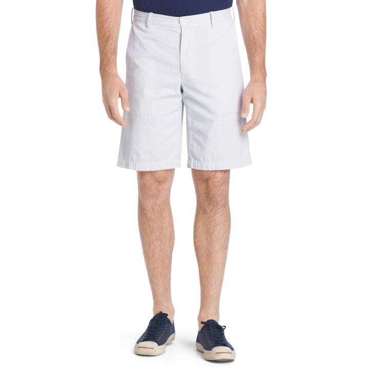 Men's Izod Classic-fit Seersucker Flat-front Shorts, Size: 42, Light Grey