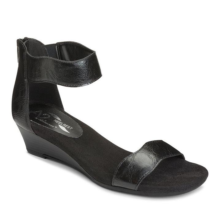 A2 By Aerosoles Yet Around Women's Wedge Sandals, Size: Medium (9.5), Black