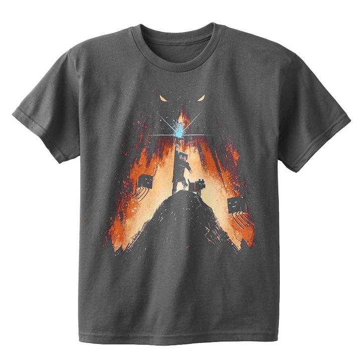 Boys 8-20 Minecraft Steve The Miner Tee, Boy's, Size: Large, Grey