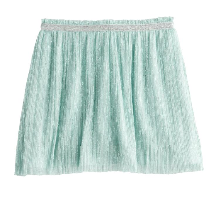 Girls 4-12 Sonoma Goods For Life&trade; Crinkled Metallic Skirt, Size: 5, Brt Green