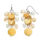 Yellow Composite Shell Cluster Drop Earrings, Women's
