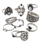 Mudd&reg; Leaf, Shield & Filigree Ring Set, Women's, Silver