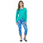 Women's Pl Movement By Pink Lotus Stroll Hachi High-low Yoga Tunic, Size: Medium, Turquoise/blue (turq/aqua)
