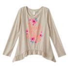 Girls Plus Size So&reg; Sharkbite Hem Keyhole Top, Girl's, Size: 12 1/2, Light Grey