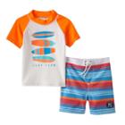 Boys 4-7 Oshkosh B'gosh&reg; Surf Team Rash Guard & Trunk Set, Boy's, Size: 5, Orange