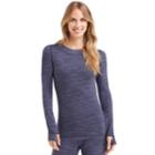 Women's Cuddl Duds Flexfit Crewneck Top, Size: Medium, Dark Blue