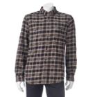 Men's Woolrich Trout Run Classic-fit Plaid Dobby Button-down Shirt, Size: Medium, Med Grey