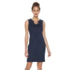 Women's Expo Embellished Chain Sheath Dress, Size: 10, Blue (navy)