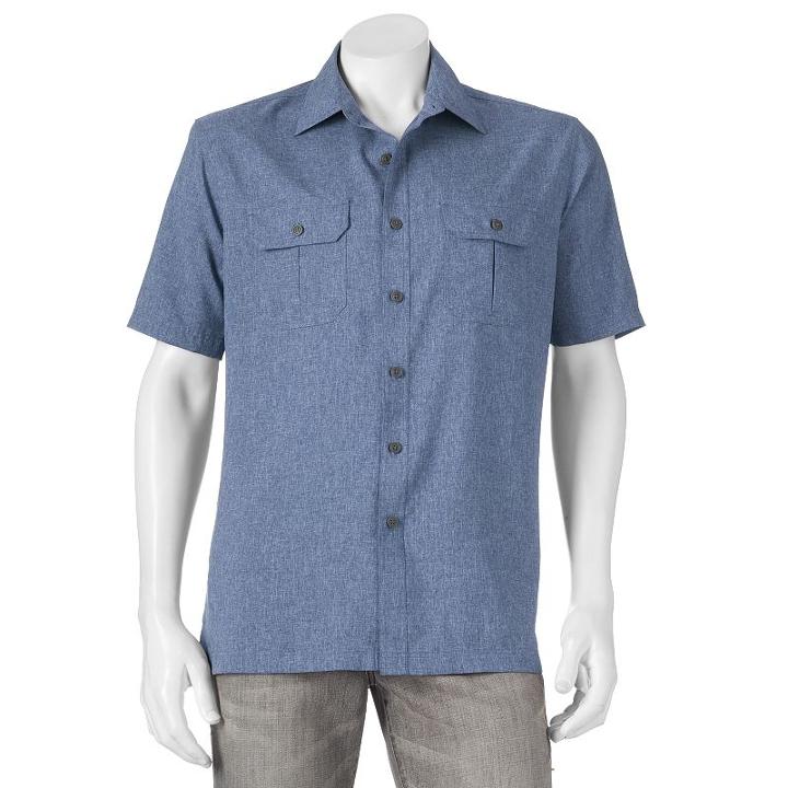 Men's Croft & Barrow&reg; Classic-fit Outdoor Performance Button-down Shirt, Size: Large, Dark Blue
