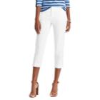 Women's Chaps Stretch Slim Capris, Size: 16, White