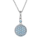 Oro Leoni Sterling Silver Blue Topaz Disc Pendant - Made With Genuine Swarovski Gemstones, Women's, Size: 18