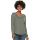 Women's Sonoma Goods For Life&trade; Essential V-neck Tee, Size: Xxl, Med Green