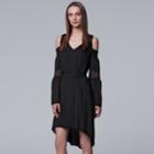 Women's Simply Vera Vera Wang High-low Hem Cold Shoulder Dress, Size: Small, Black