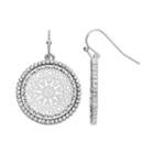 Lc Lauren Conrad Openwork Medallion Drop Earrings, Women's, Silver Tone